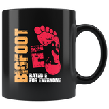 BIGFOOT rated E for everyone North American folklore Sasquatch  hairy upright-walking ape-like creatures  wilderness footprints  ancestors apes video games coffee cup mug - Luxurious Inspirations