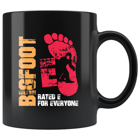 BIGFOOT rated E for everyone North American folklore Sasquatch  hairy upright-walking ape-like creatures  wilderness footprints  ancestors apes video games coffee cup mug - Luxurious Inspirations
