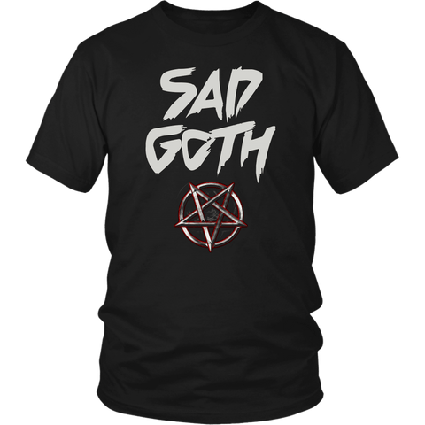 Sad Goth Tee Shirt - Pentagram Undead Gothic T-Shirt - Luxurious Inspirations