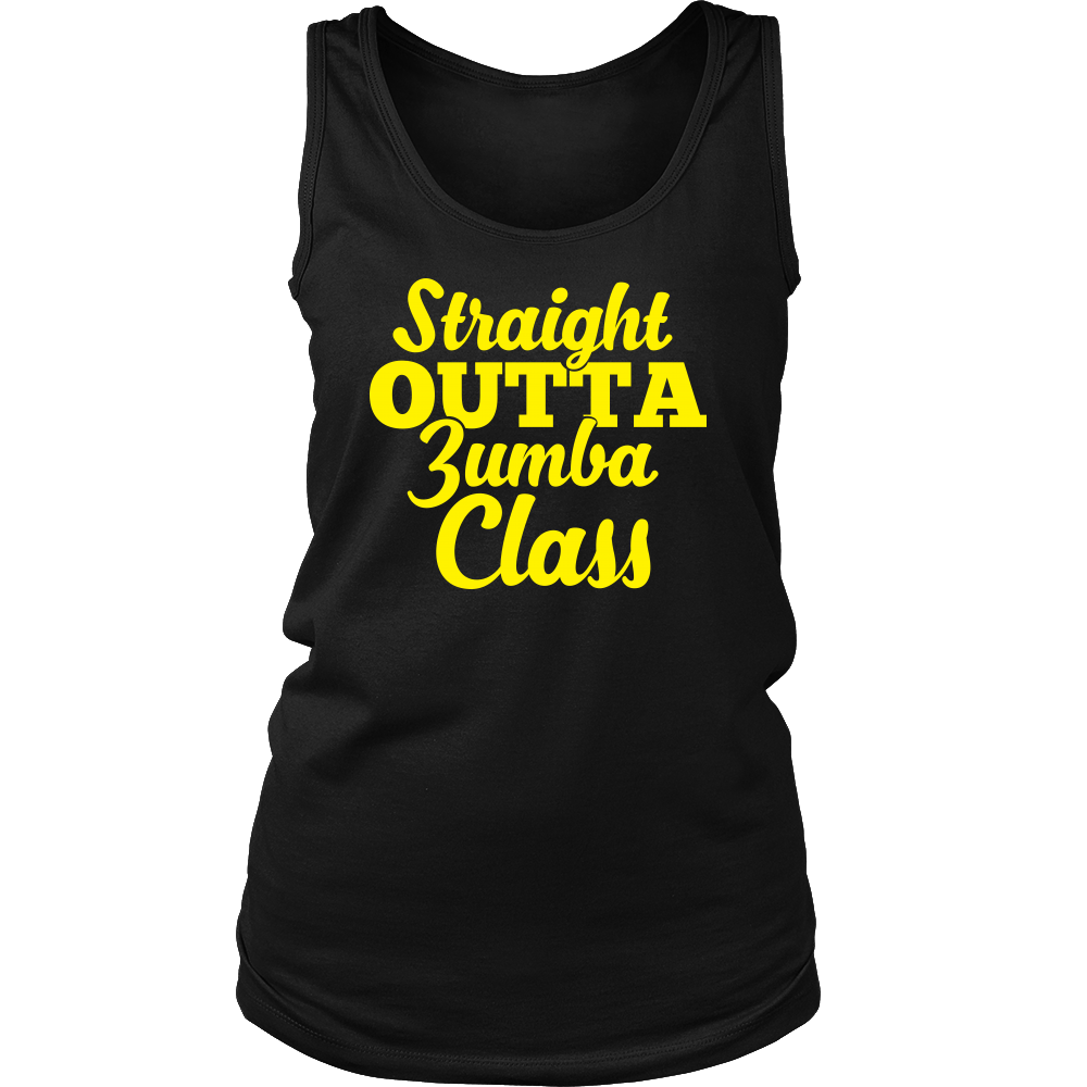 Straight Outta Zumba Class Shirt Funny Workout Cardio Tank Top
