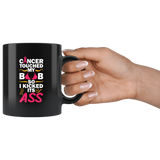 Cancer touched my boob so I kicked its ass awareness coffee cup mug - Luxurious Inspirations