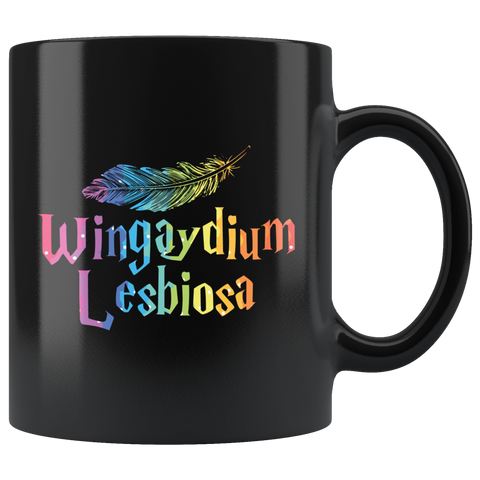 Wingaydium Lesbiosa gay pride lesbian LGBT community transgender equality coffee cup mug - Luxurious Inspirations