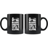 Wine because punching people in the face is illegal alcohol frustration release coffee cup mug - Luxurious Inspirations