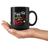 Safety first drinks with a nurse bar club alcohol spirits cocktails hospitals coffee cup mug - Luxurious Inspirations