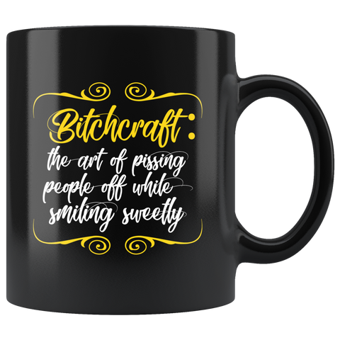Bitchcraft The Art Of Pissing People Off While Smiling Sweetly With Rocket Cat Toss Mug - Luxurious Inspirations