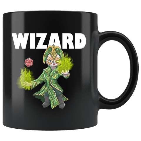 Wizard Cat Black Mug - Funny Class DND D&D Dungeons And Dragons Coffee Cup - Luxurious Inspirations