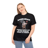 Barbarian Directly Apply Axe to The Problem Repeat As Needed D20 High Quality Tee
