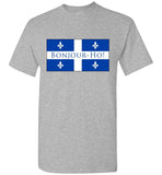 Bonjour Ho Quebec Drole Funny Bloc Quebecois T-Shirt - Binge Prints