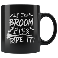 If The Broom Fits Ride It Ghost Witch Halloween Costumes Children Candy Trick or Treat Makeup Mug Coffee Cup - Luxurious Inspirations