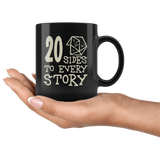 20 Sides To Every Story Mug - Funny Twenty Sided Dice D20 D1 Critical Hit DND RPG Coffee Cup - Luxurious Inspirations