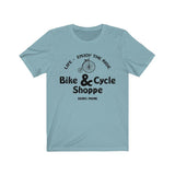 Enjoy The Ride Bike & Cycle Shoppe High Quality T-Shirt - Luxurious Inspirations