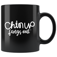 Chin up fangs out funny gym work out body over weight funny coffee cup mug - Luxurious Inspirations