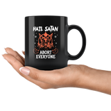 Hail Satan abort everyone rpg DND d20 d2 critical ht miss dice devil worship satanic coffee cup mug - Luxurious Inspirations