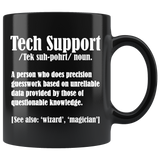 Tech Support Definition Mug - New Glossy Funny IT Computer Geek Nerd Wizard magician Work Coffee Cup - Luxurious Inspirations