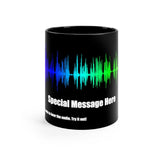 Custom Personalized Soundwave QR Code 11 Ounce Black Mug - Binge Prints