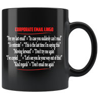 Corporate Email Lingo Funny Work Employee E-Mail Clean Offensive Rude Coffee Cup Mug - Luxurious Inspirations