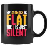 My stomach is flat the L is just silent diet gym weightlifting bodybuilding abs coffee cup mug - Luxurious Inspirations