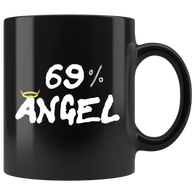 69 Percent Angel Funny Sexual Mug - Black 11 sex halo devil oz Coffee Cup - Luxurious Inspirations