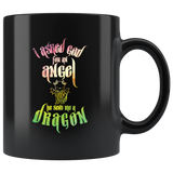 I Asked God For An Angel He Sent Me A Dragon RPG Coffee Cup Mug - Luxurious Inspirations