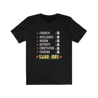 Fresh Character Stats Sheet D20 Dice DND High Quality Shirt - MADE IN THE USA - Luxurious Inspirations