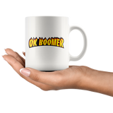 Ok Boomer Flame Parody Mug - Funny Millennial Meme Trend Trending Humor Funny Gen X Coffee Cup - Luxurious Inspirations