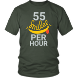 55 Smiles Per Hour With Funny T-shirt for Men - Luxurious Inspirations