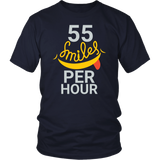 55 Smiles Per Hour With Funny T-shirt for Men - Luxurious Inspirations