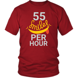 55 Smiles Per Hour With Funny T-shirt for Men - Luxurious Inspirations