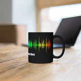 Custom Personalized Soundwave QR Code 11 Ounce Black Mug - Binge Prints