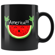 America Rock N Roll Watermelon Mug - Funny Summer Music Rocking And Rocking Coffee Cup - Luxurious Inspirations