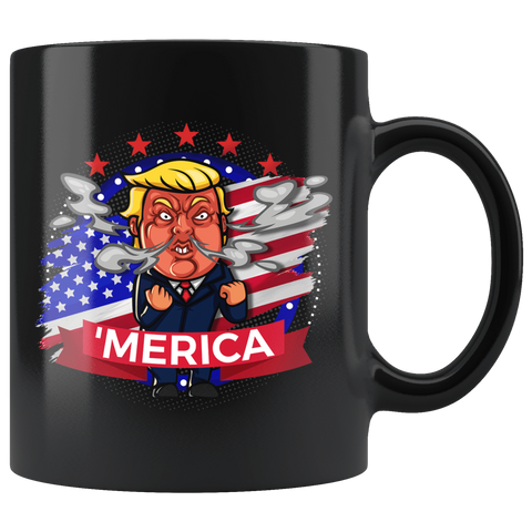 Angry Mad Trump American America Flag Patriotic Mug - Funny Cartoon Donald POTUS 'merica Coffee Cup - Luxurious Inspirations