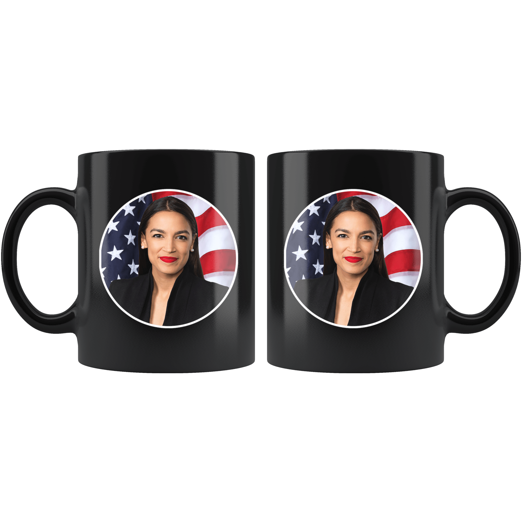 AOC Alexandria Ocasio-Cortez Voice Of The People President 2020 2024 Power  To Democratic Socialist Democrat Mug - Black 11 ounce Coffee Cup  Binge  Prints