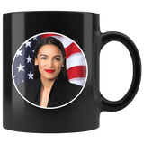 AOC Alexandria Ocasio-Cortez Voice Of The People President 2020 2024 Power To Democratic Socialist Democrat Mug - Black 11 ounce Coffee Cup - Luxurious Inspirations