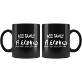 Ass Family Mug - Funny Smart Bad Jack Lazy Dumb Members 11oz Black Coffee Cup - Luxurious Inspirations