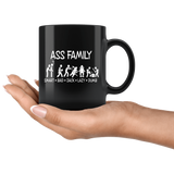 Ass Family Mug - Funny Smart Bad Jack Lazy Dumb Members 11oz Black Coffee Cup - Luxurious Inspirations