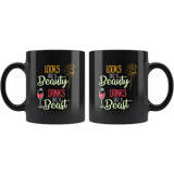 Looks like a beauty drinks like a beast funny alcohol beer wine roses flowers coffee cup mug - Luxurious Inspirations