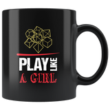 Play like a girl rpg DND d20 d2 critical hit miss dice coffee cup mug - Luxurious Inspirations