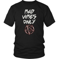 Bad Vibes Only Goth Tee Shirt - Pentagram Undead Gothic T-Shirt - Luxurious Inspirations