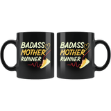 Badass Mother Runner Mug - Funny Mom Mother's day Bad Ass Running Marathon Runner Coffee Cup - Luxurious Inspirations