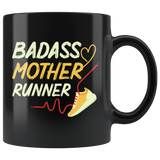 Badass Mother Runner Mug - Funny Mom Mother's day Bad Ass Running Marathon Runner Coffee Cup - Luxurious Inspirations