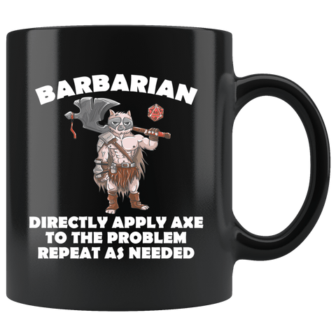 Barbarian Cat Black Mug - Funny Class DND D&D Dungeons And Dragons Coffee Cup - Luxurious Inspirations