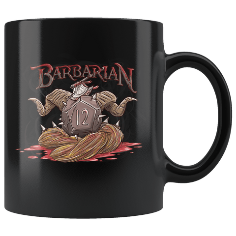 Barbarian Dice D12 DND Mug - Critical Rage Axe RPG Coffee Cup - Luxurious Inspirations
