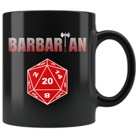 Barbarian Dice Mug - Funny D20 DND D&D DM RPG Coffee Cup - Luxurious Inspirations