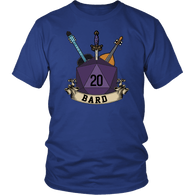 Bard Dice D20 DND T-Shirt - Luxurious Inspirations