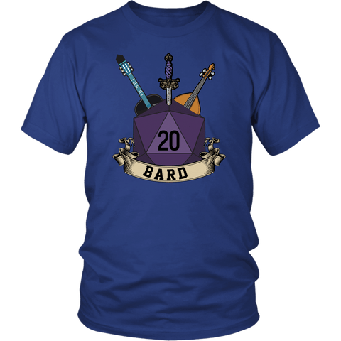 Bard Dice D20 DND T-Shirt - Luxurious Inspirations