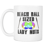 Beach Ball Sized Lady Nuts White Mug - Walking Dead Negan Fan - Luxurious Inspirations