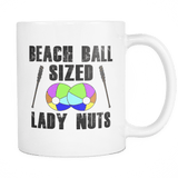 Beach Ball Sized Lady Nuts White Mug - Walking Dead Negan Fan - Luxurious Inspirations