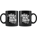 Beware The Smiling Dungeon Master Mug - Funny DND D&D DM Dice D20 Coffee Cup - Luxurious Inspirations