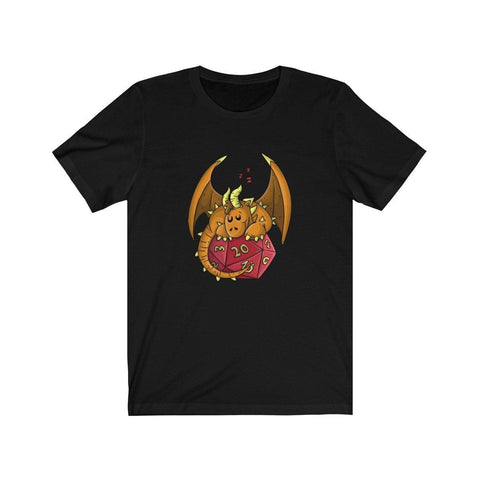 Dragon On Dice D20 DND High Quality Shirt - MADE IN THE USA - Luxurious Inspirations