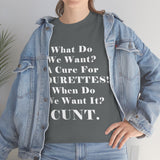 What Do We Want A Cure for Tourettes Cunt High Quality Tee